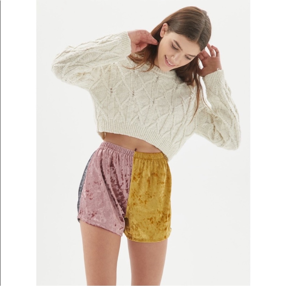 Handmade Urban Renewal Pieced Velvet Shorts S